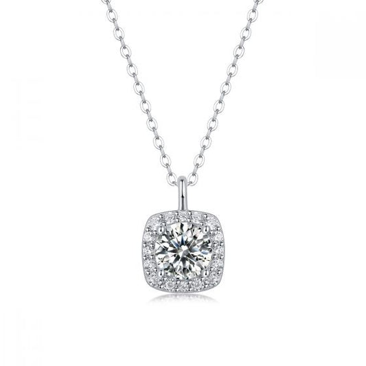 Sterling Silver Moissanite Pendant Necklace