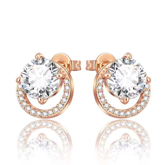 Sterling Silver Zircon Stud Earrings