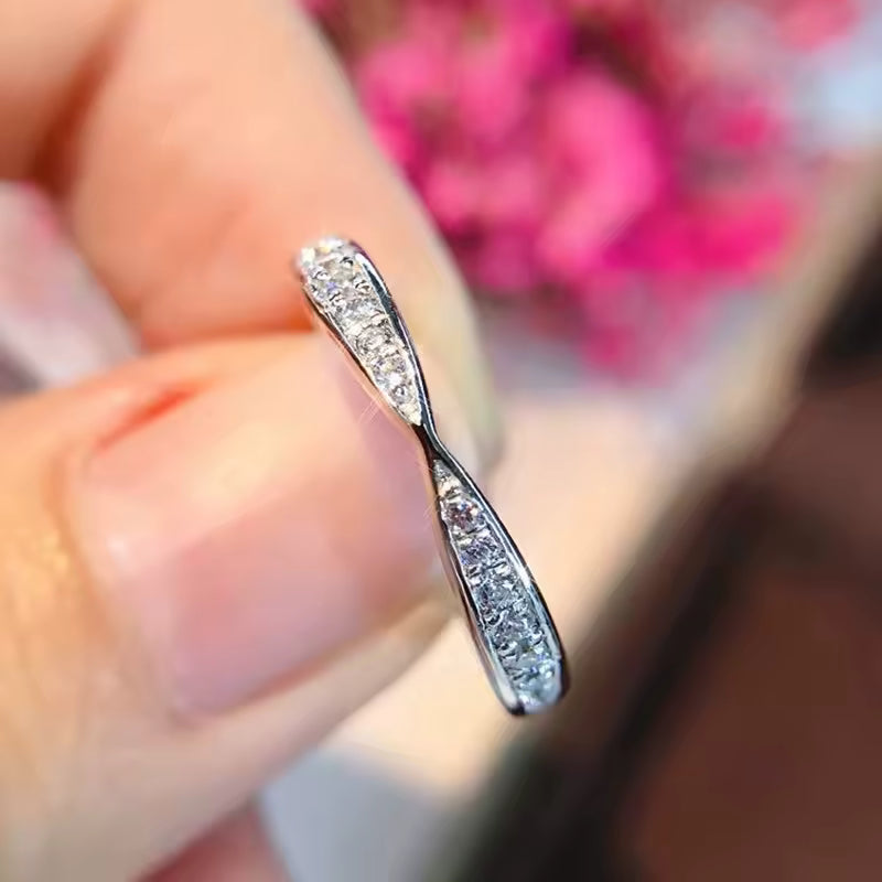 Moissanite Open Twist Ring