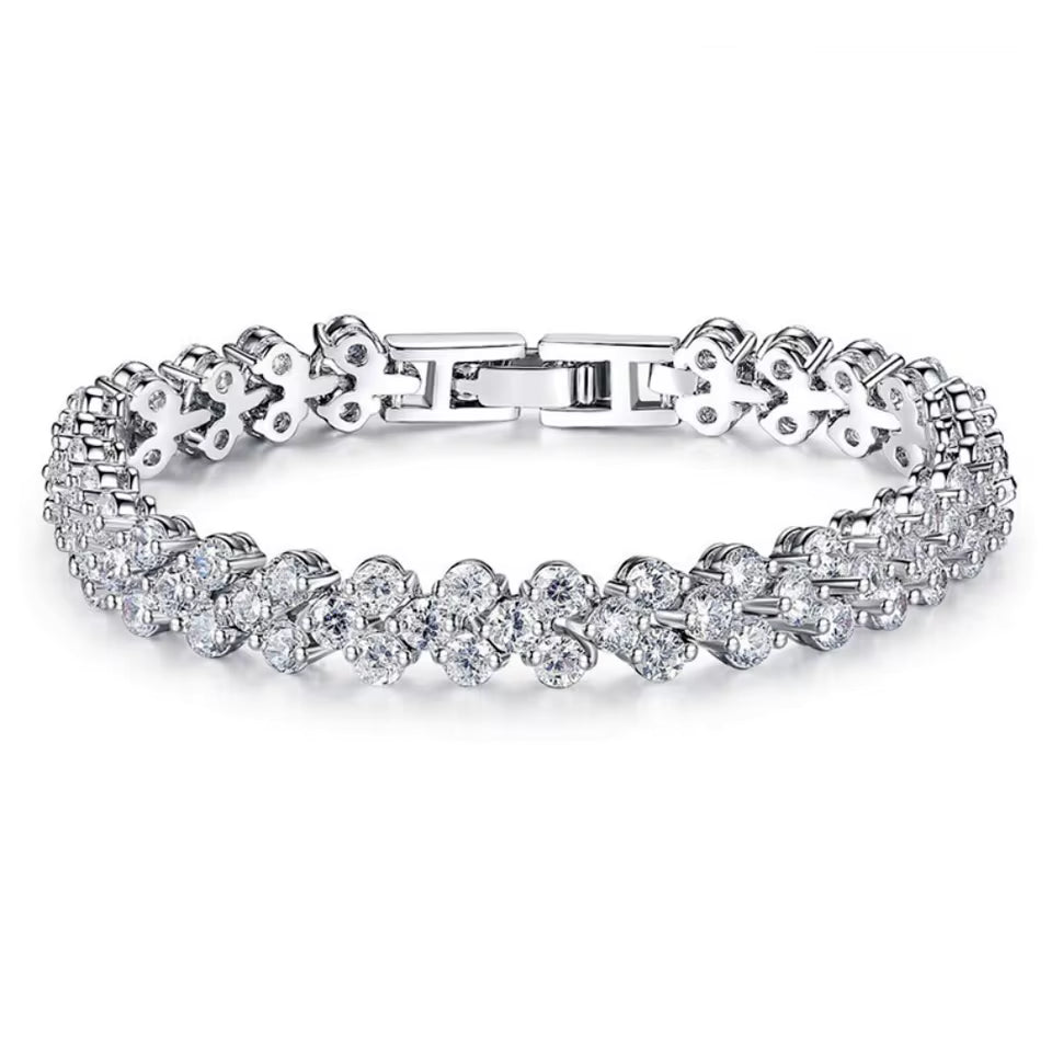 Sterling Silver Zircon Love Bracelet
