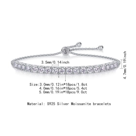 Adjustable Moissanite Tennis Bracelet
