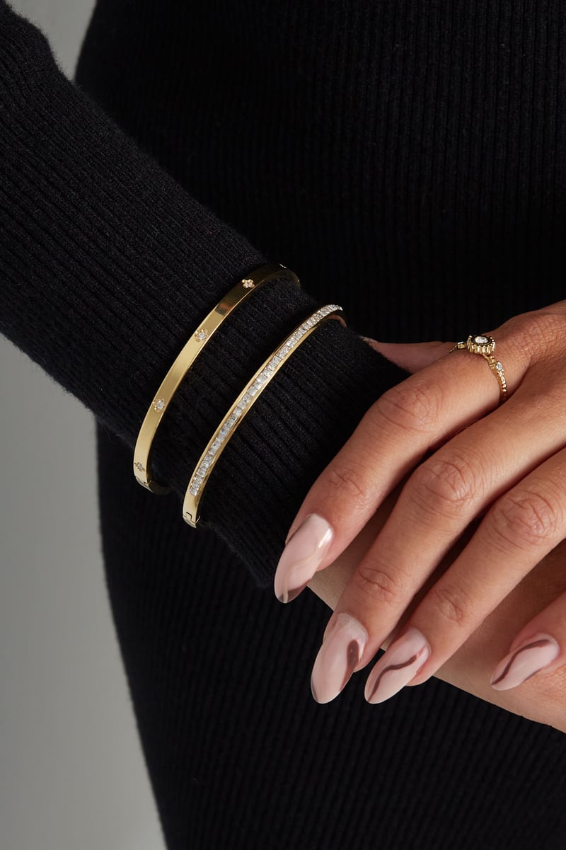 Slave bracelet thin stones - pink