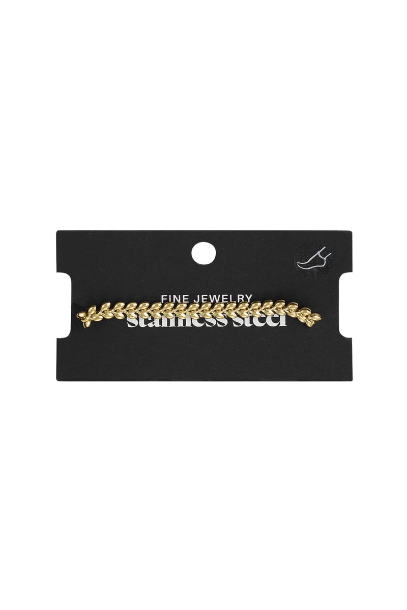 Anklet leafs Gold Color Stainless Steel