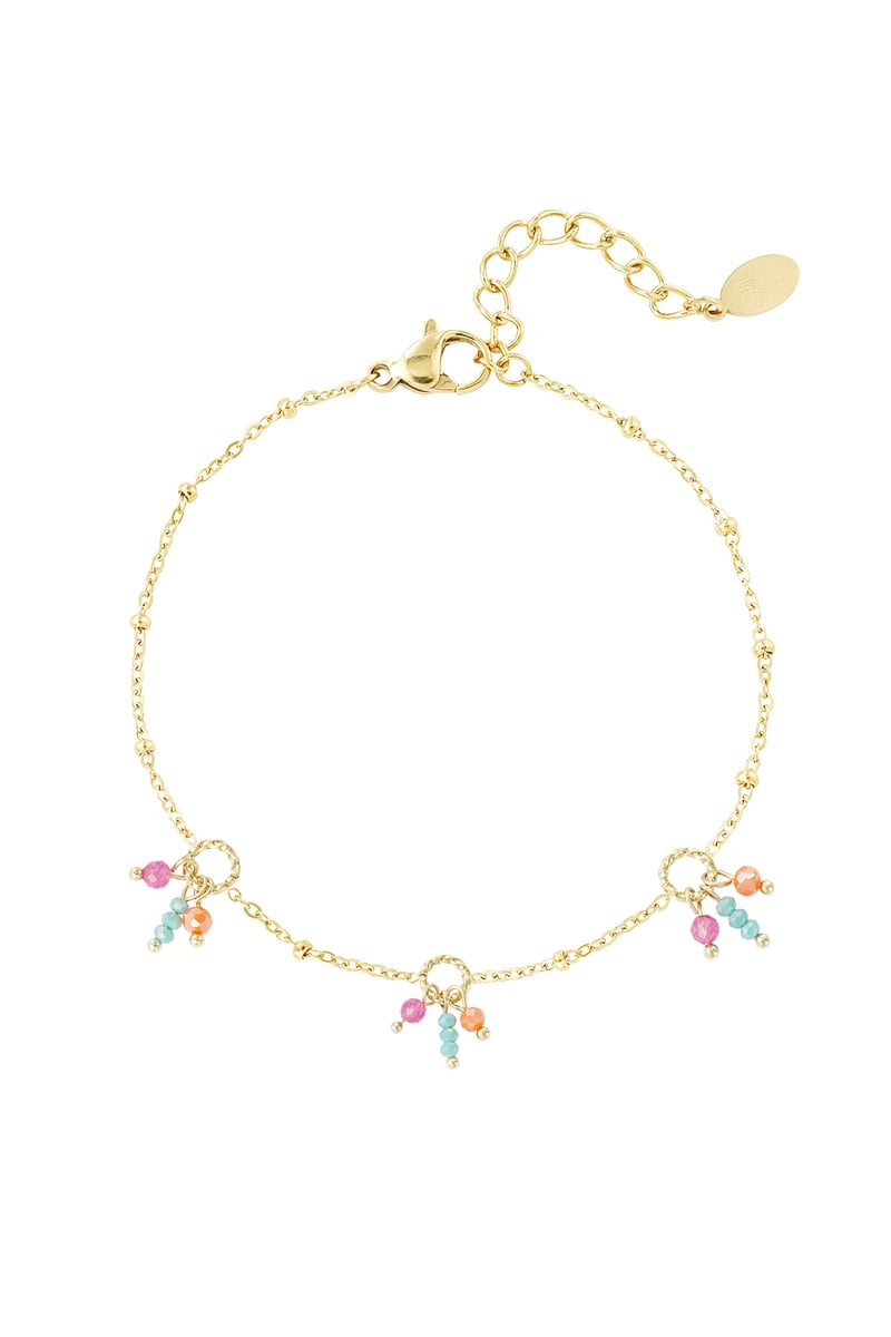 Anklet summer fiesta - pink orange
