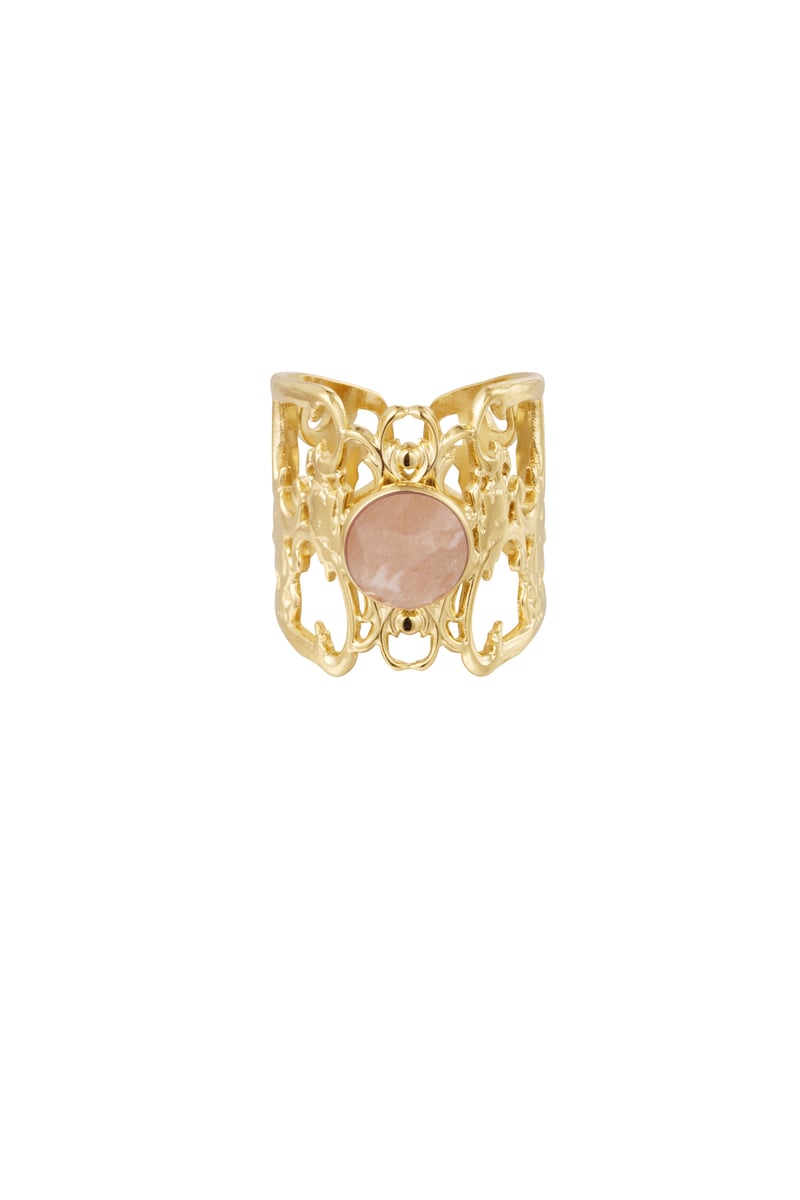 ring gracefully openwork with stone