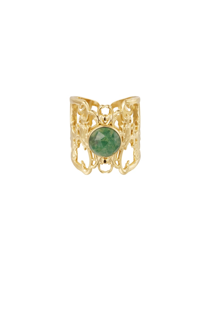 ring gracefully openwork with stone