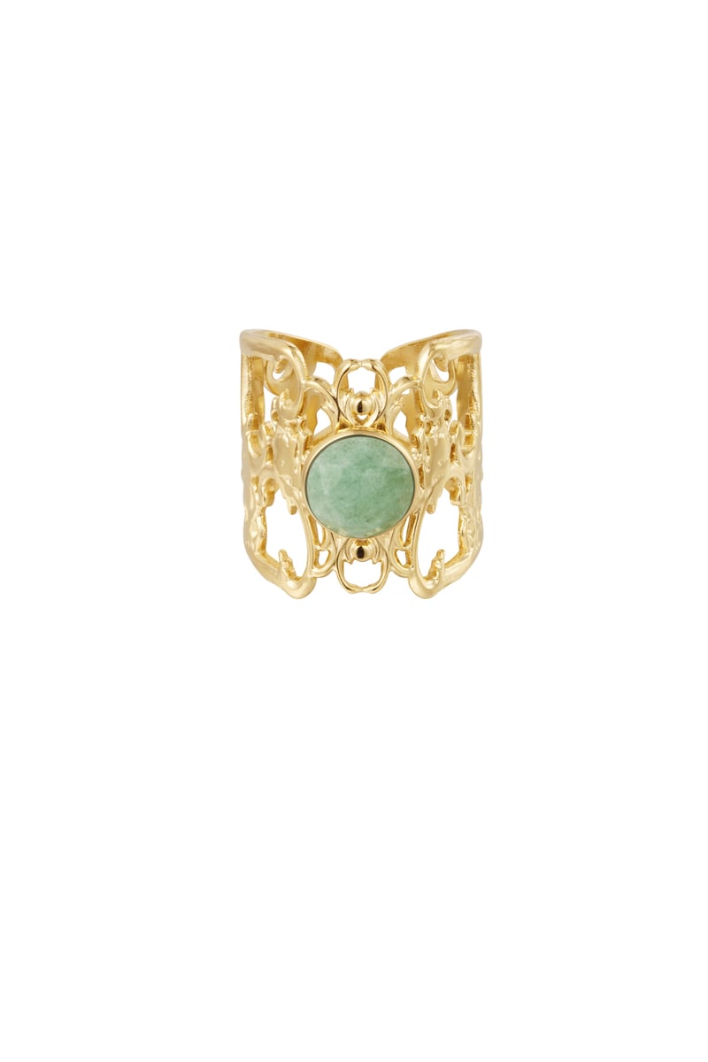 ring gracefully openwork with stone