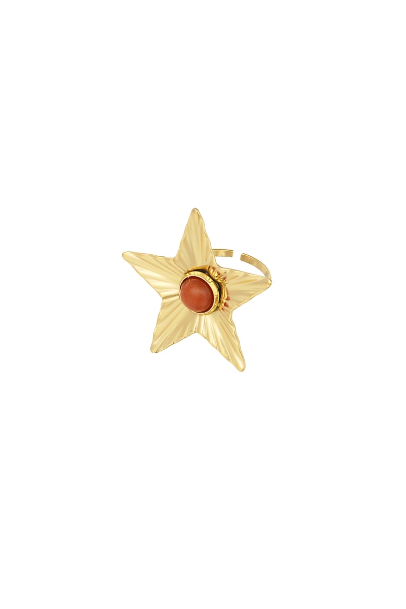 Star with colored stone ring