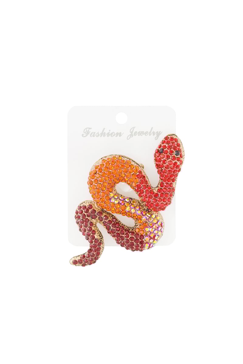 Snake Brooch - Pink & Purple