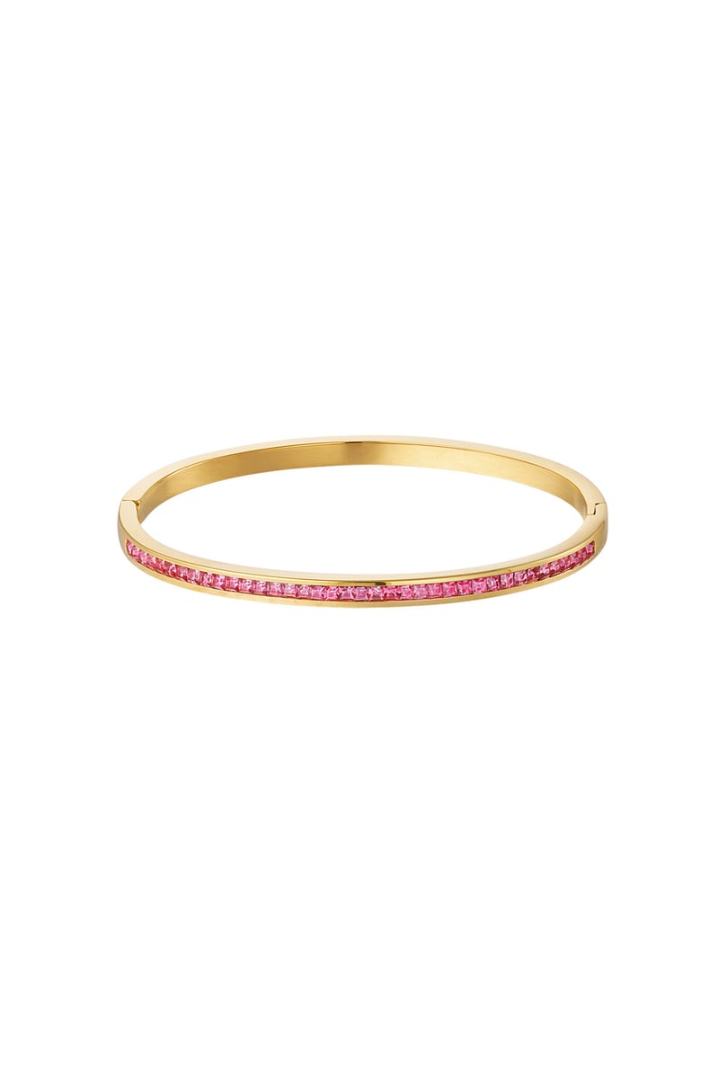 Slave bracelet thin stones - pink