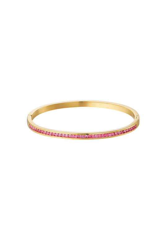 Slave bracelet thin stones - pink