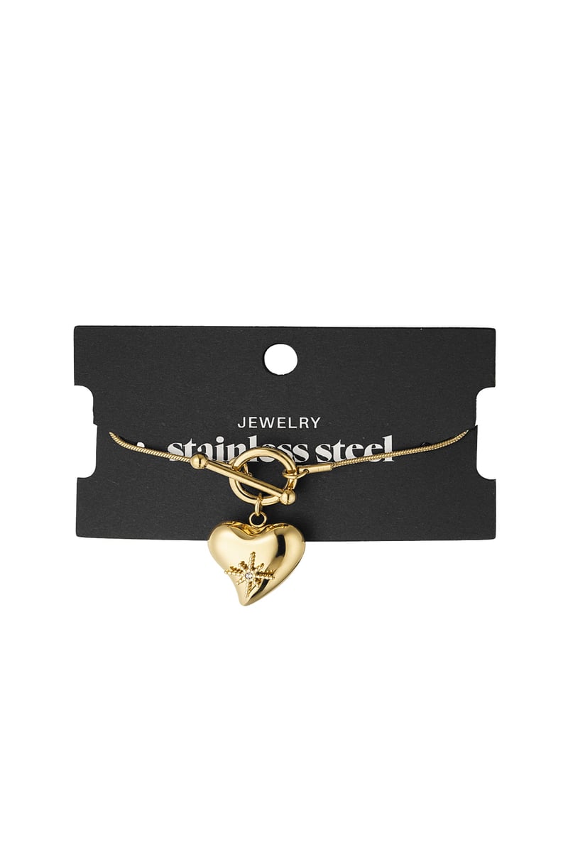 lock bracelet with big heart pendant