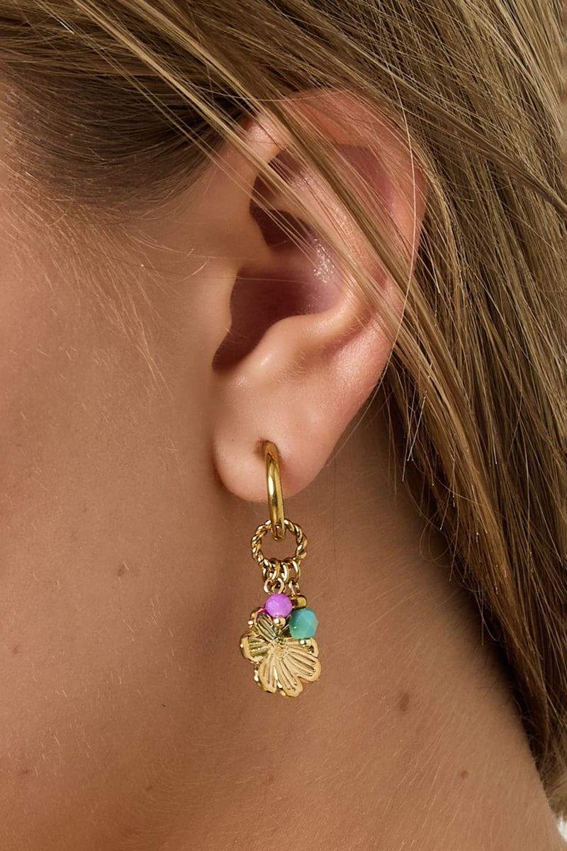 Flower Happy Charm earrings