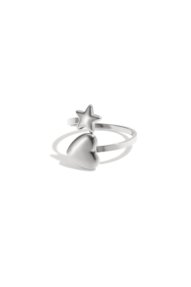 Ring with heart and star