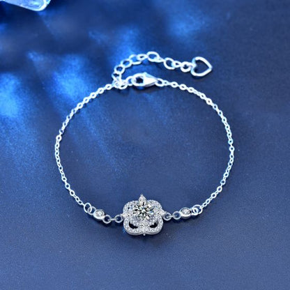 Four Leaf Clover Silver Bracelet