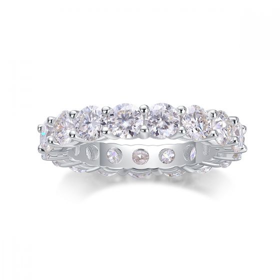 Moissanite Geometric Sterling Silver Ring