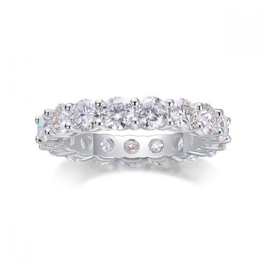 Moissanite Geometric Sterling Silver Ring