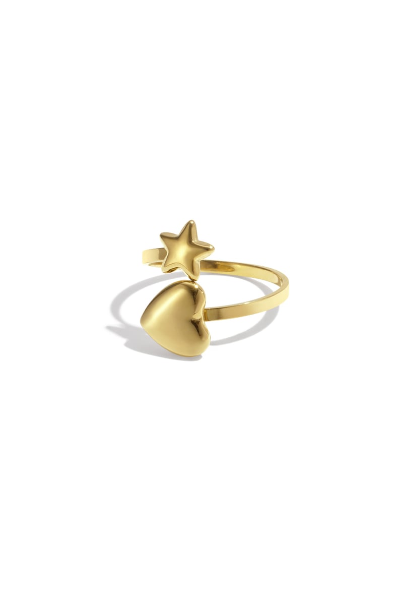 Ring with heart and star