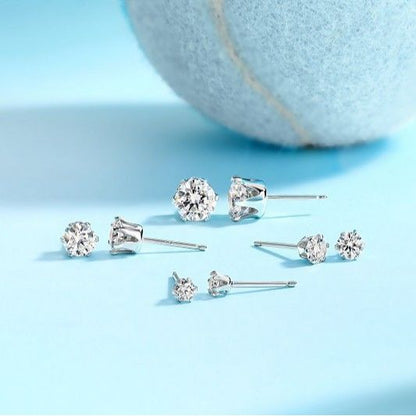 Sterling Silver Moissanite Stud Earrings