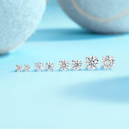Sterling Silver Moissanite Stud Earrings
