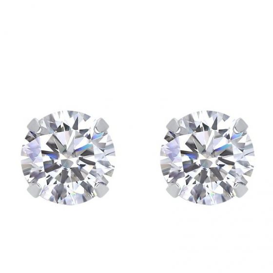 Sterling Silver Moissanite Stud Earrings