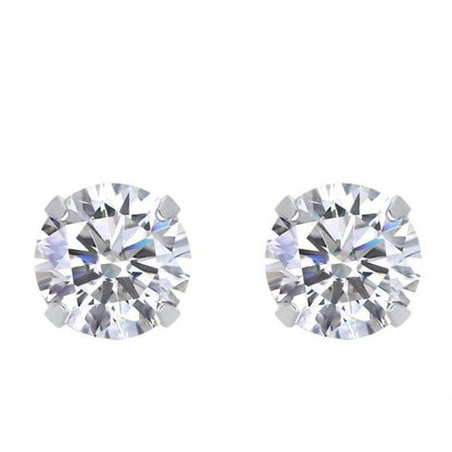 Sterling Silver Moissanite Stud Earrings