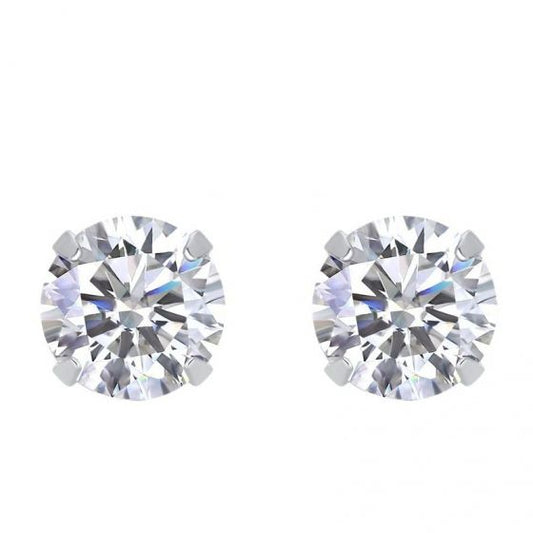Sterling Silver Moissanite Stud Earrings