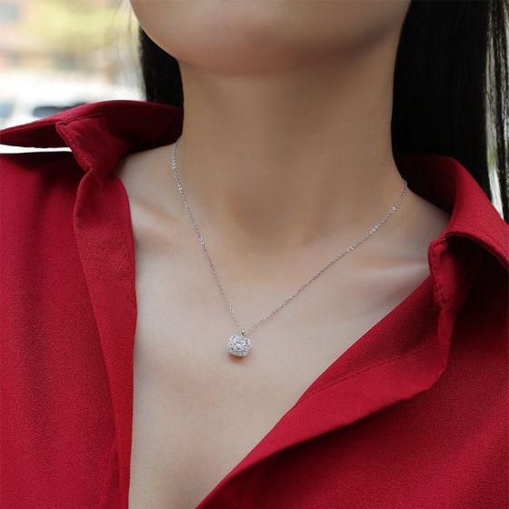 Sterling Silver Moissanite Pendant Necklace