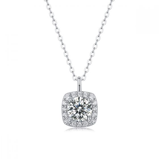 Sterling Silver Moissanite Pendant Necklace
