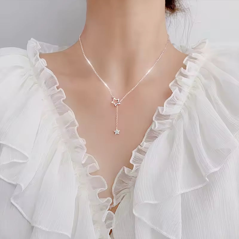 Sterling Silver Star Choker Necklace
