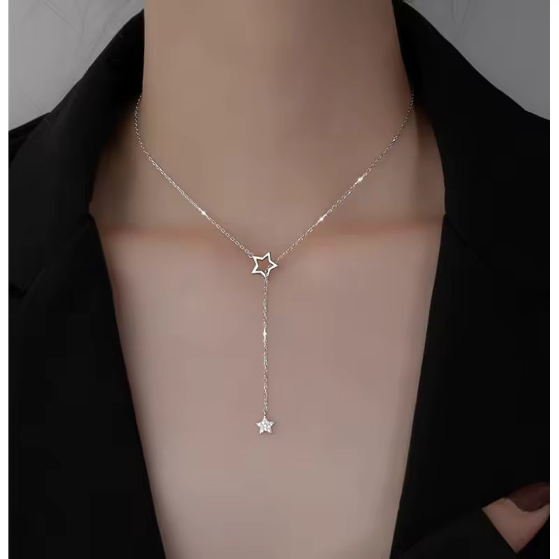 Sterling Silver Star Choker Necklace