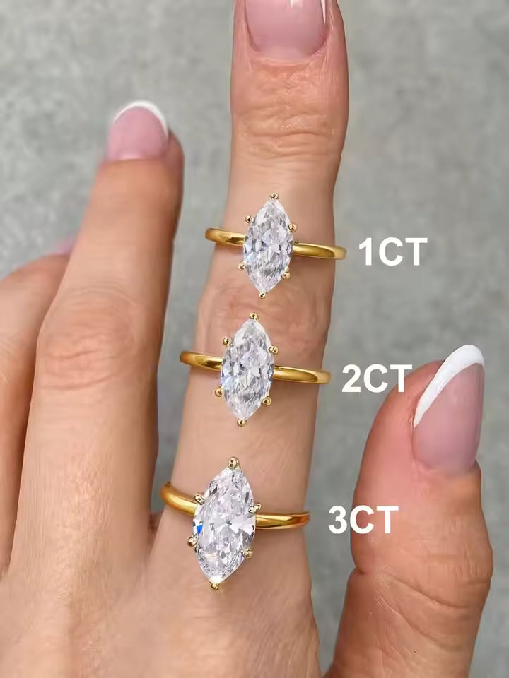 Marquise Zircon Sterling Silver Ring