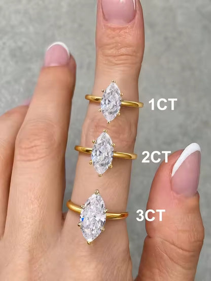 Marquise Zircon Sterling Silver Ring