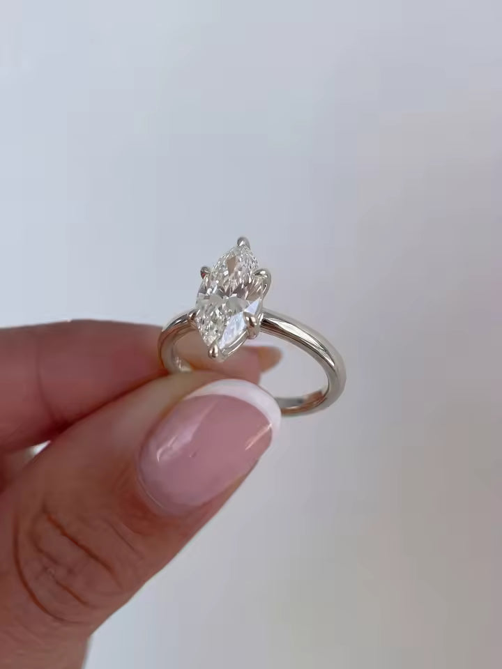 Marquise Zircon Sterling Silver Ring