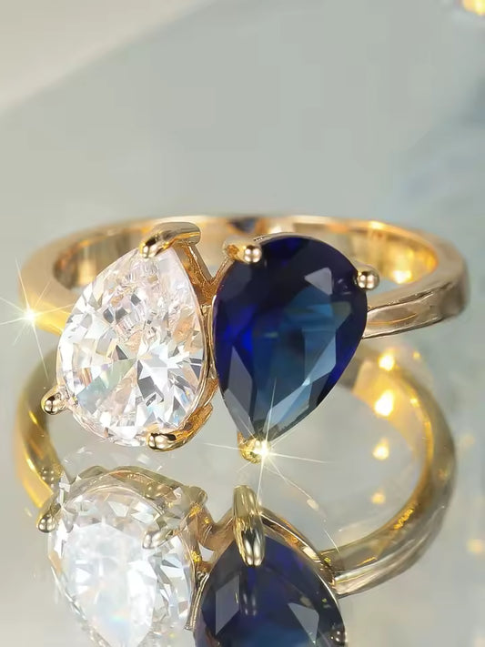 Oval Zircon Charm Ring