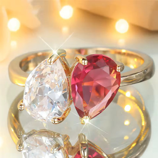 Oval Zircon Charm Ring