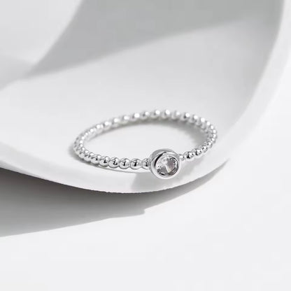 Bezel Moissanite Stack Ring