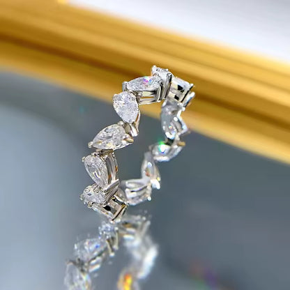 Moissanite Sterling Silver Eternity Ring