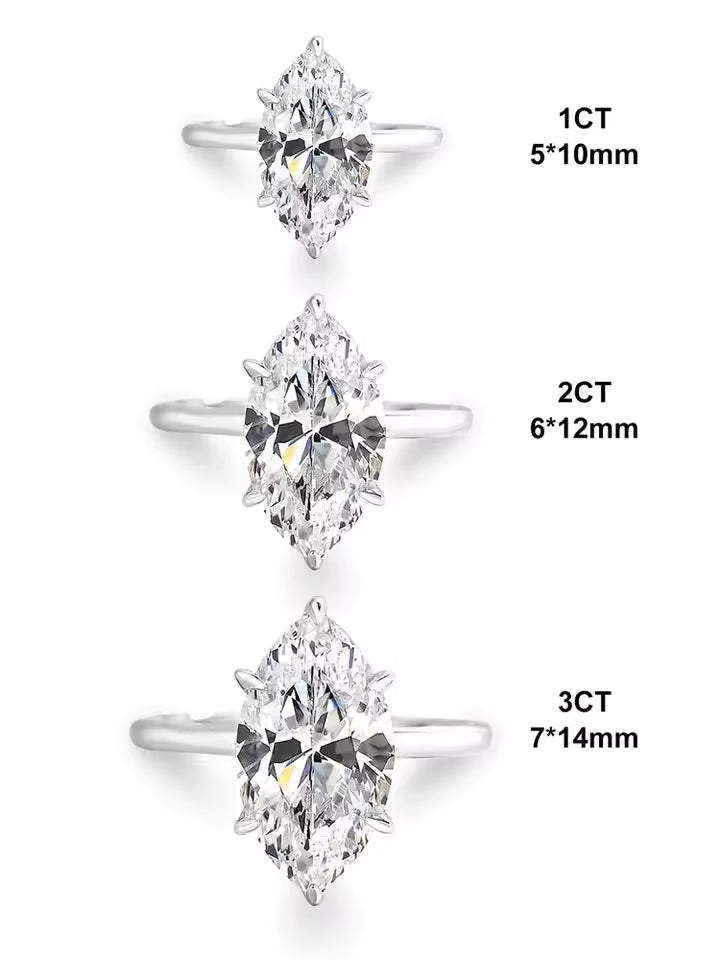 Marquise Zircon Sterling Silver Ring
