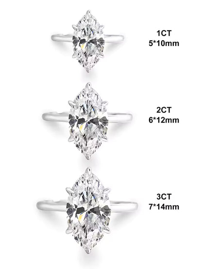 Marquise Zircon Sterling Silver Ring