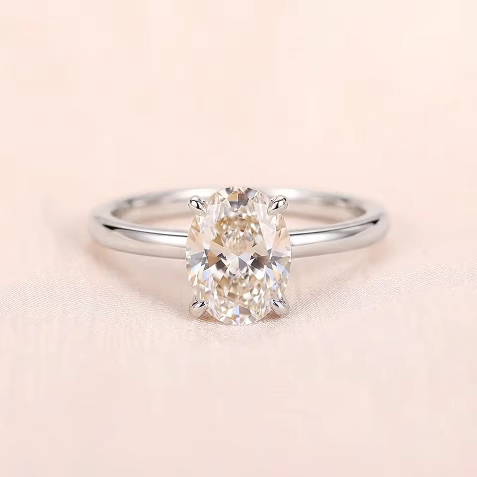 Sterling Silver Oval Zircon Ring