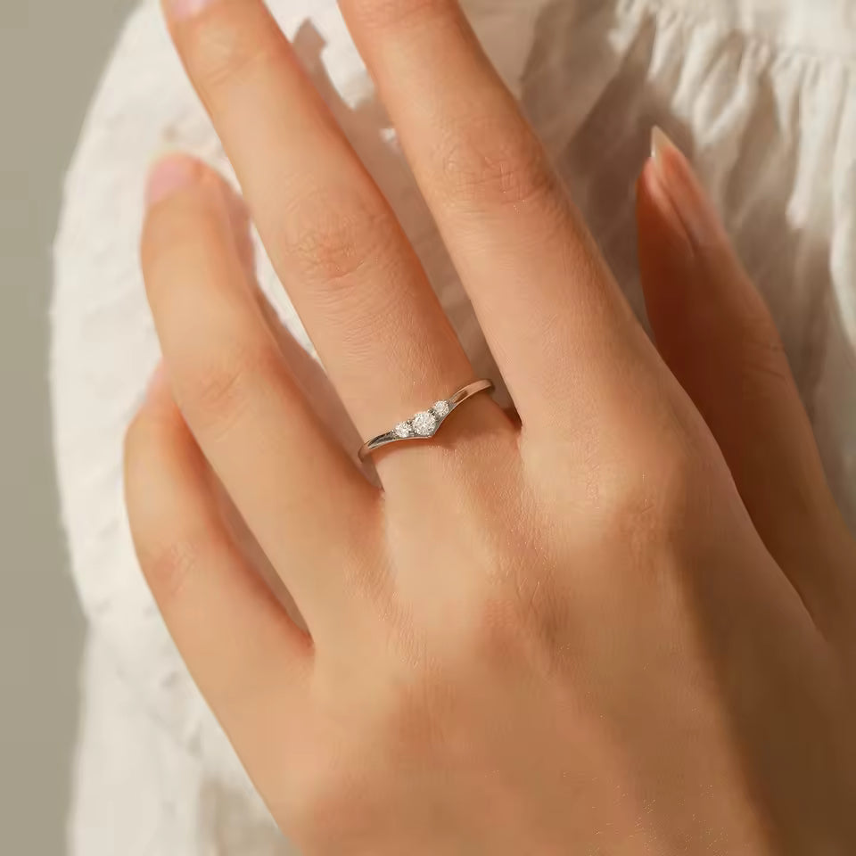 Sterling Silver Moissanite Eternity Ring