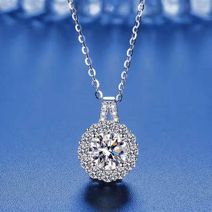 Sterling Silver Zircon Pendant Necklace