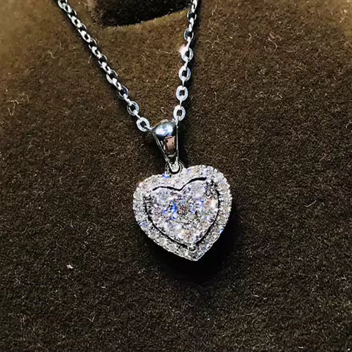 Green Moissanite Silver Pendant Necklace