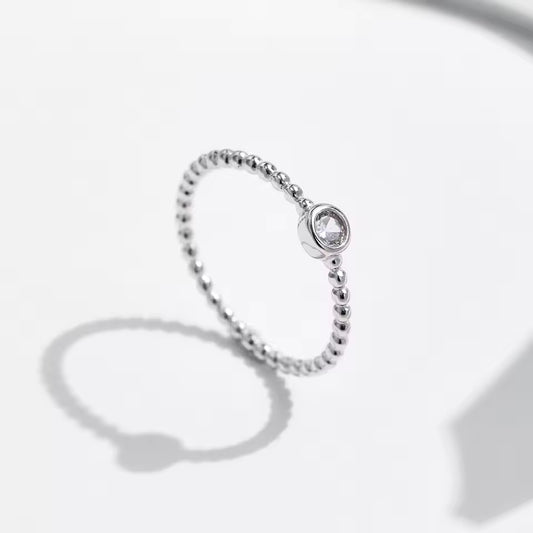 Bezel Moissanite Stack Ring