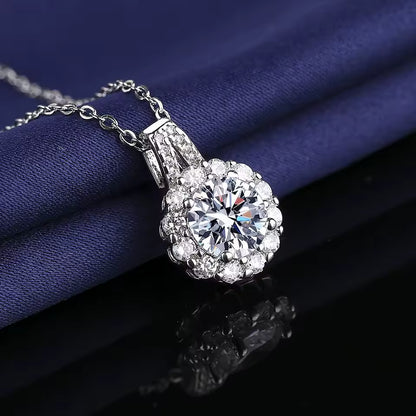 Sterling Silver Zircon Pendant Necklace