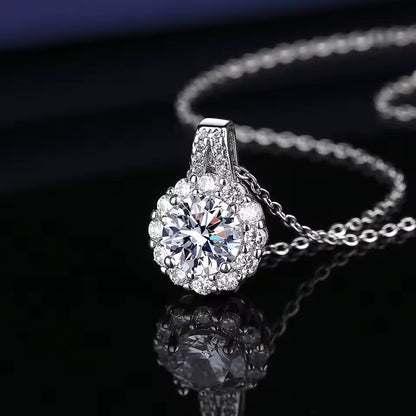 Sterling Silver Zircon Pendant Necklace