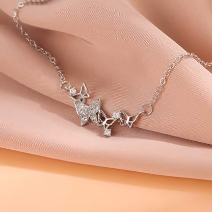Butterfly Heart Crystal Necklace