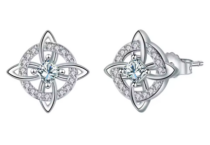 Sterling Silver Witches Knot Stud Earrings