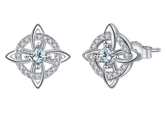 Sterling Silver Witches Knot Stud Earrings